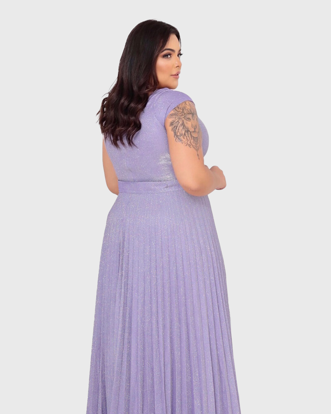 Cappuccino - Dress Cappuccino Long Pleated Lavender - 8J200PSLAV