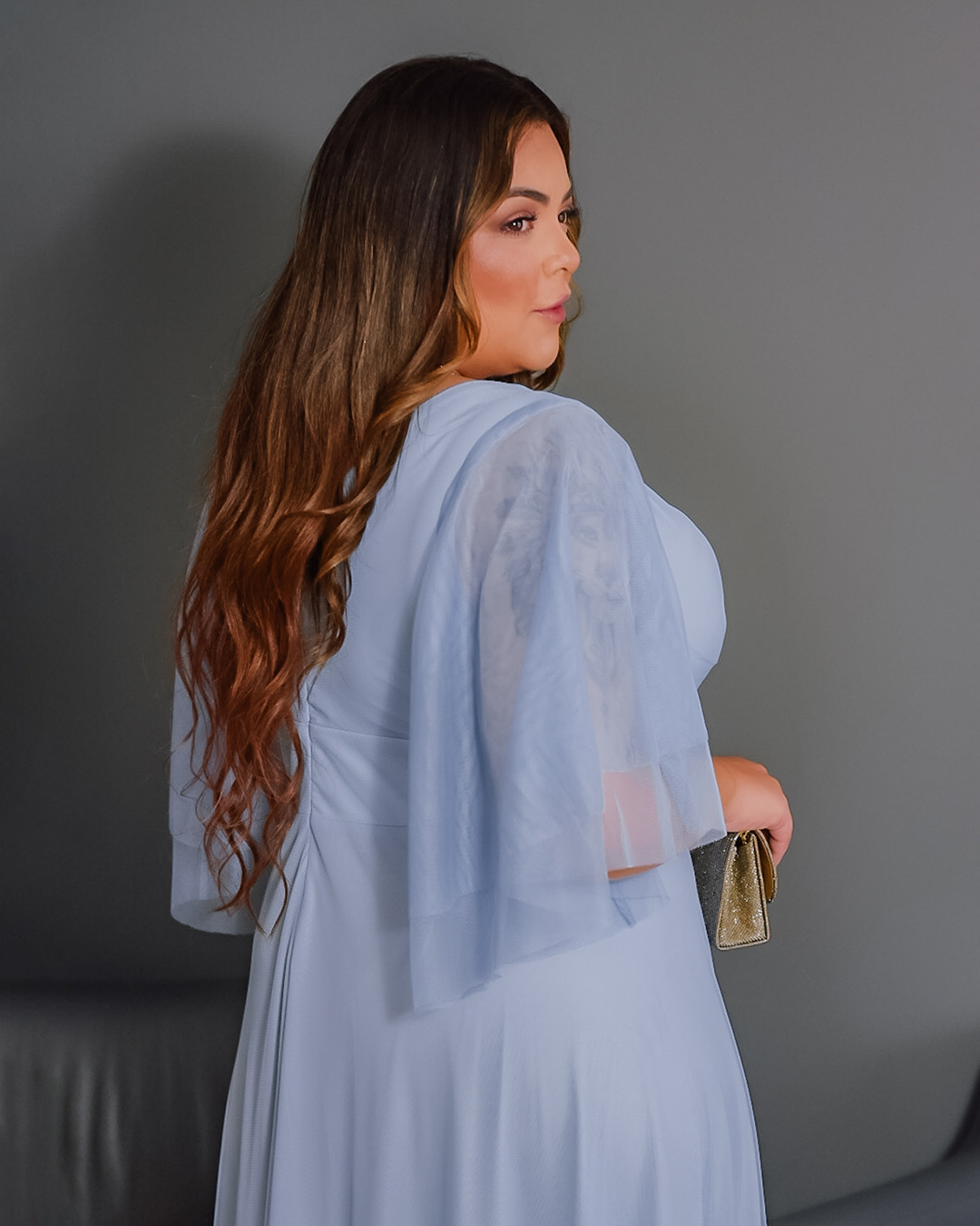 Cappuccino - Vestido Cappuccino Longo Tule Azul - 8J159PSAZUL