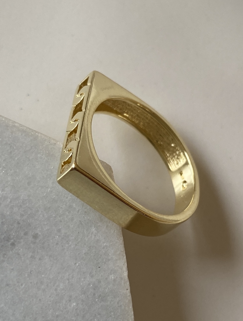 Mikabe - Gold Link Double Ring - Size 20 - MK1551