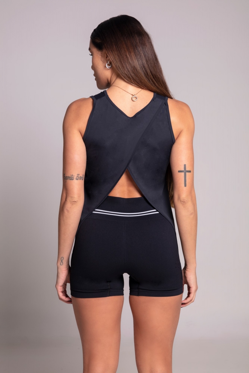 Hipkini - Camisetão Gravity Preta com Silk - 3339920