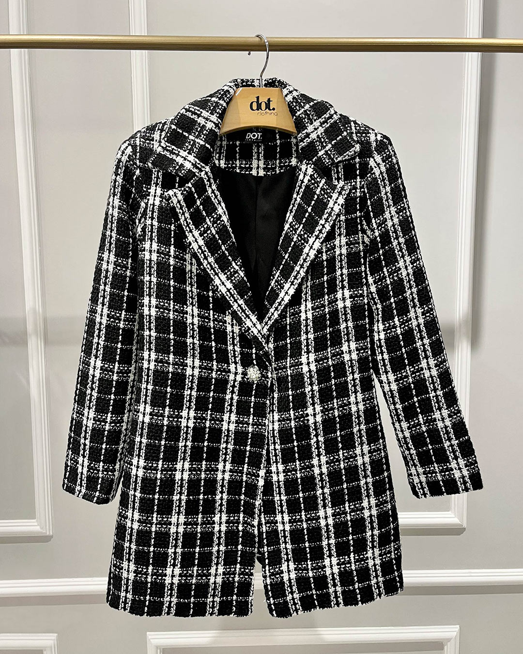 Dot Clothing - Blazer Dot Clothing Tweed Preto - 1962PRETO