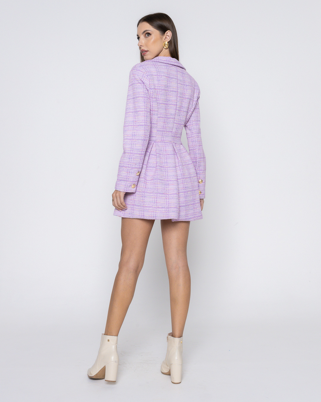 Oxigênio - Vestido Oxigênio Blazer Tweed Lilás - 227225LILAS