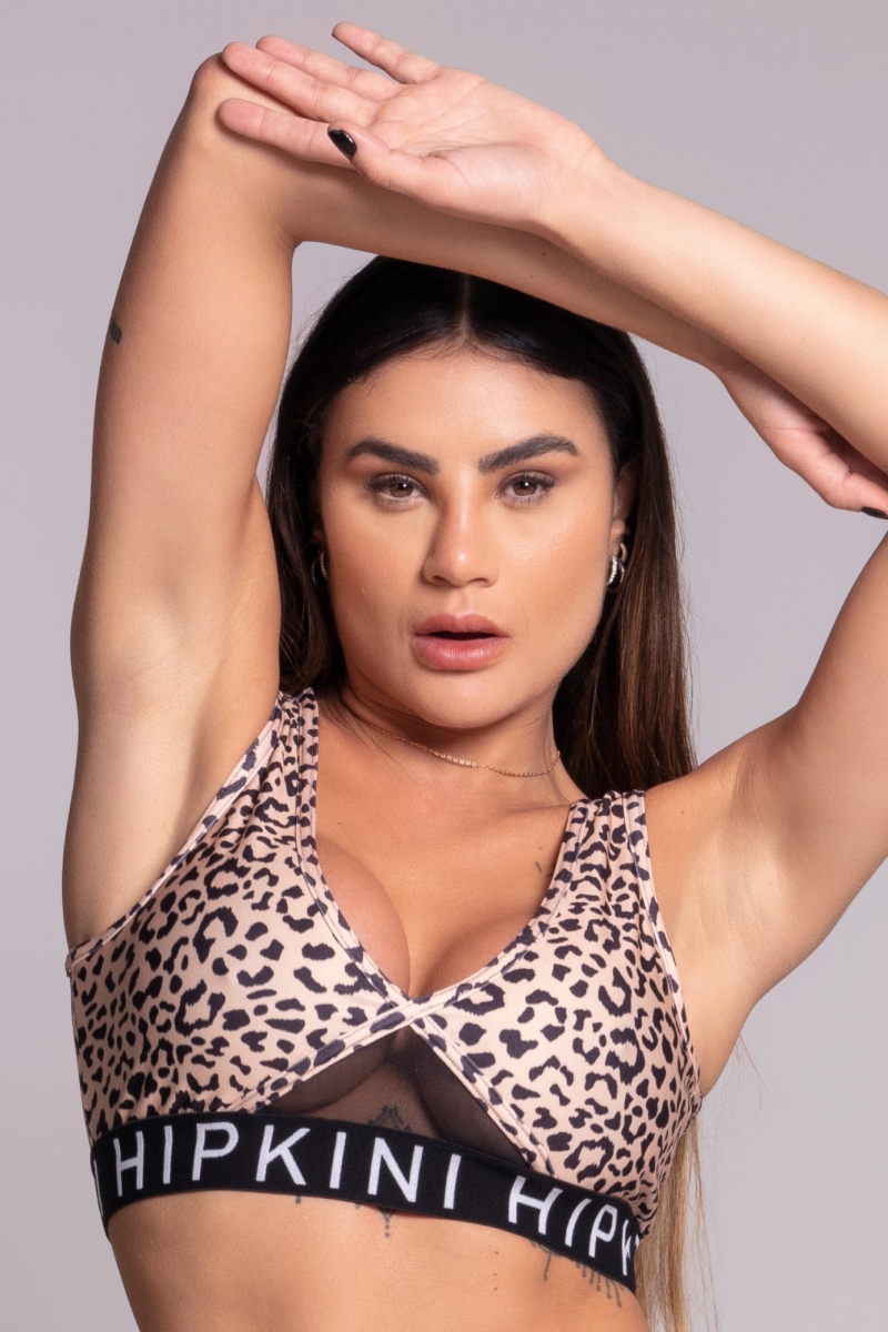 Hipkini - Top Gravity Marrom Animal Print - 3339936