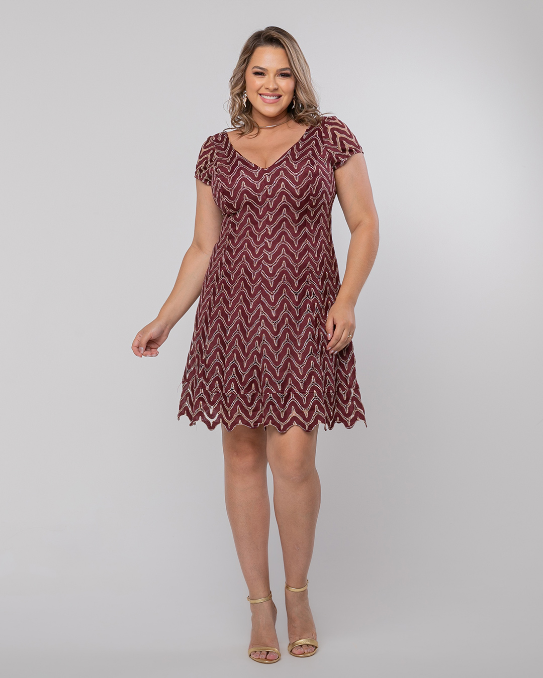 Lemoncola - Dress Lemoncola Detail Gold Maple - FCL17282BORDO