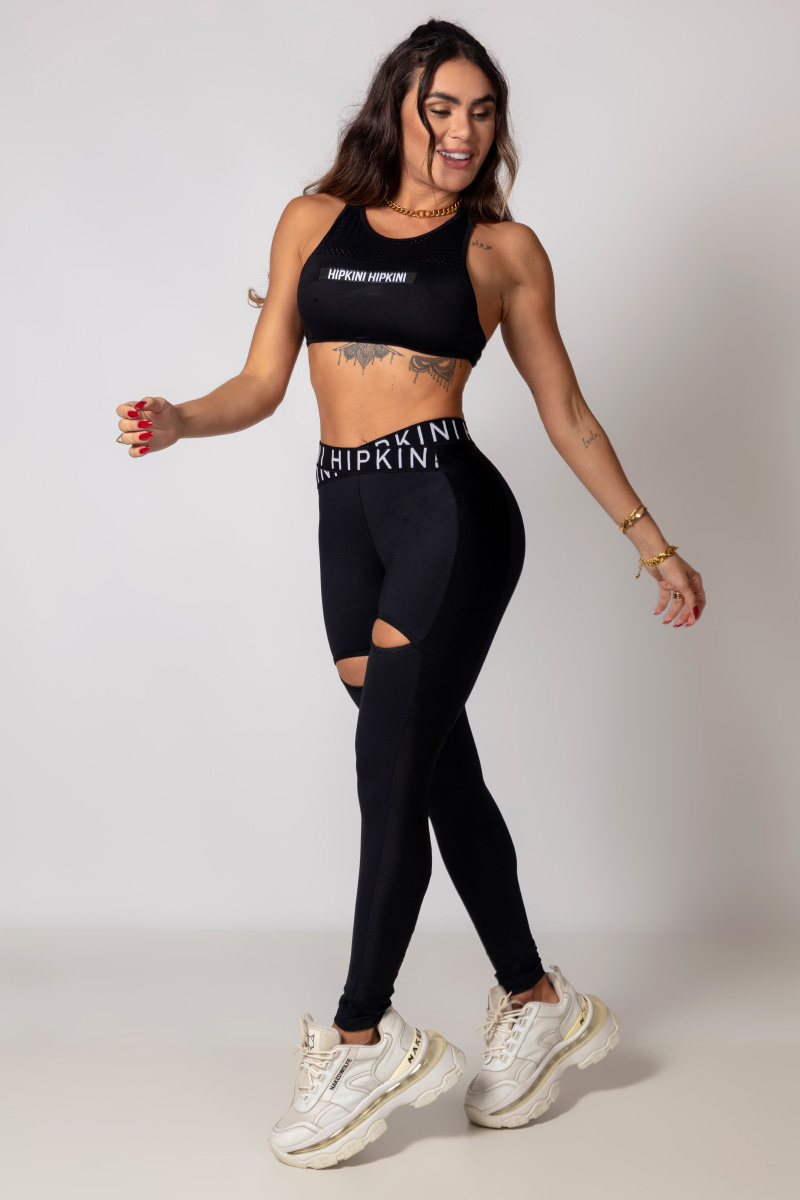 Hipkini - Black Activewear Leggings with Cutouts - 3339980