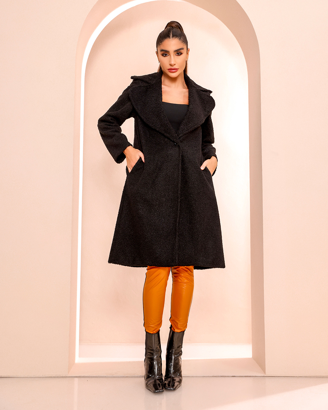 Dot Clothing - Dot Clothing Long Black Jacket - 1926PRETO