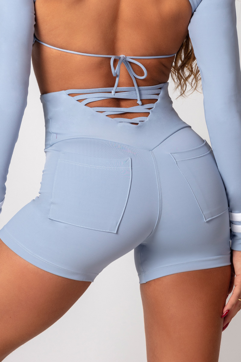 Hipkini - Sky Blue Activewear Shorts with Straps - 33330071