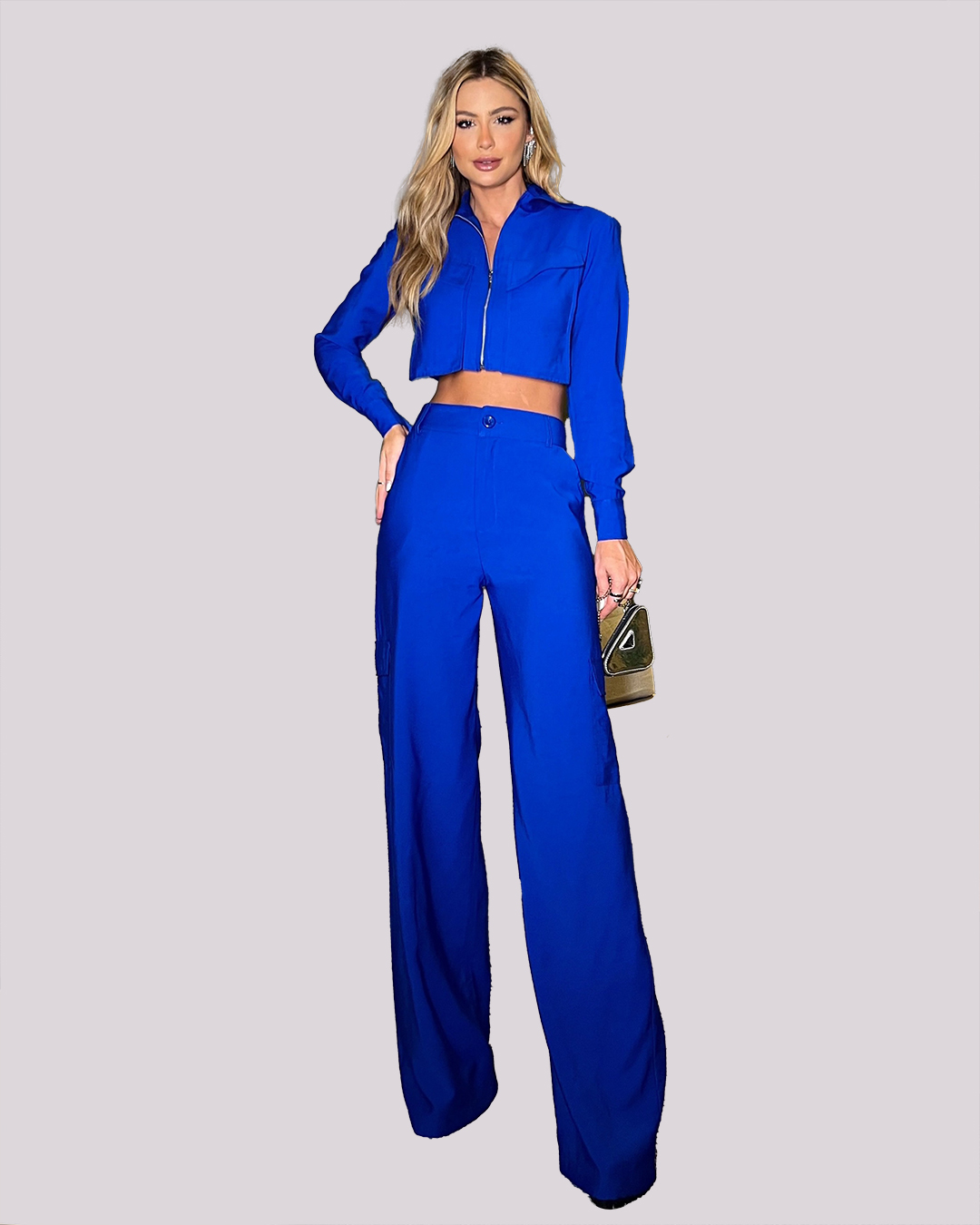 Dot Clothing - Conjunto Dot Clothing Pantalona Azul - 1897AZUL