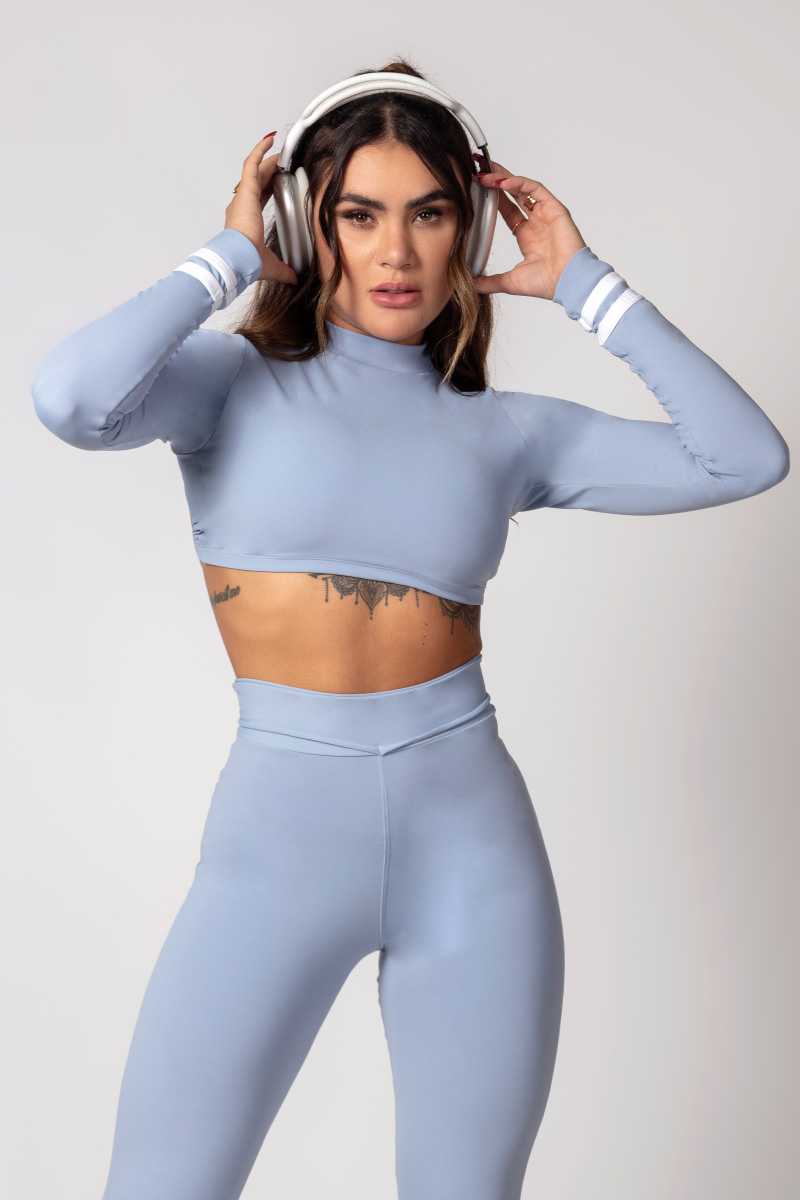 Hipkini - Sky Blue Long Sleeve Activewear Top - 33330069