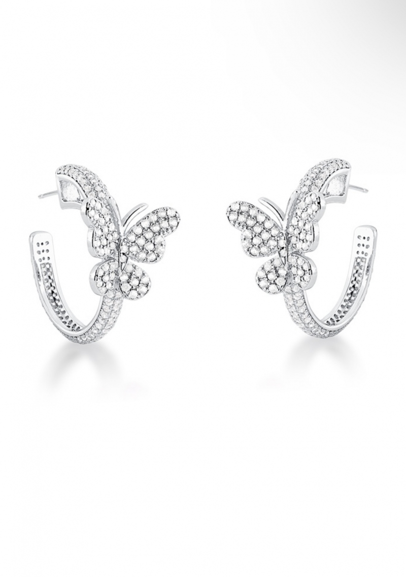 Mikabe - Studded Butterfly Hoop Earring - MK1584