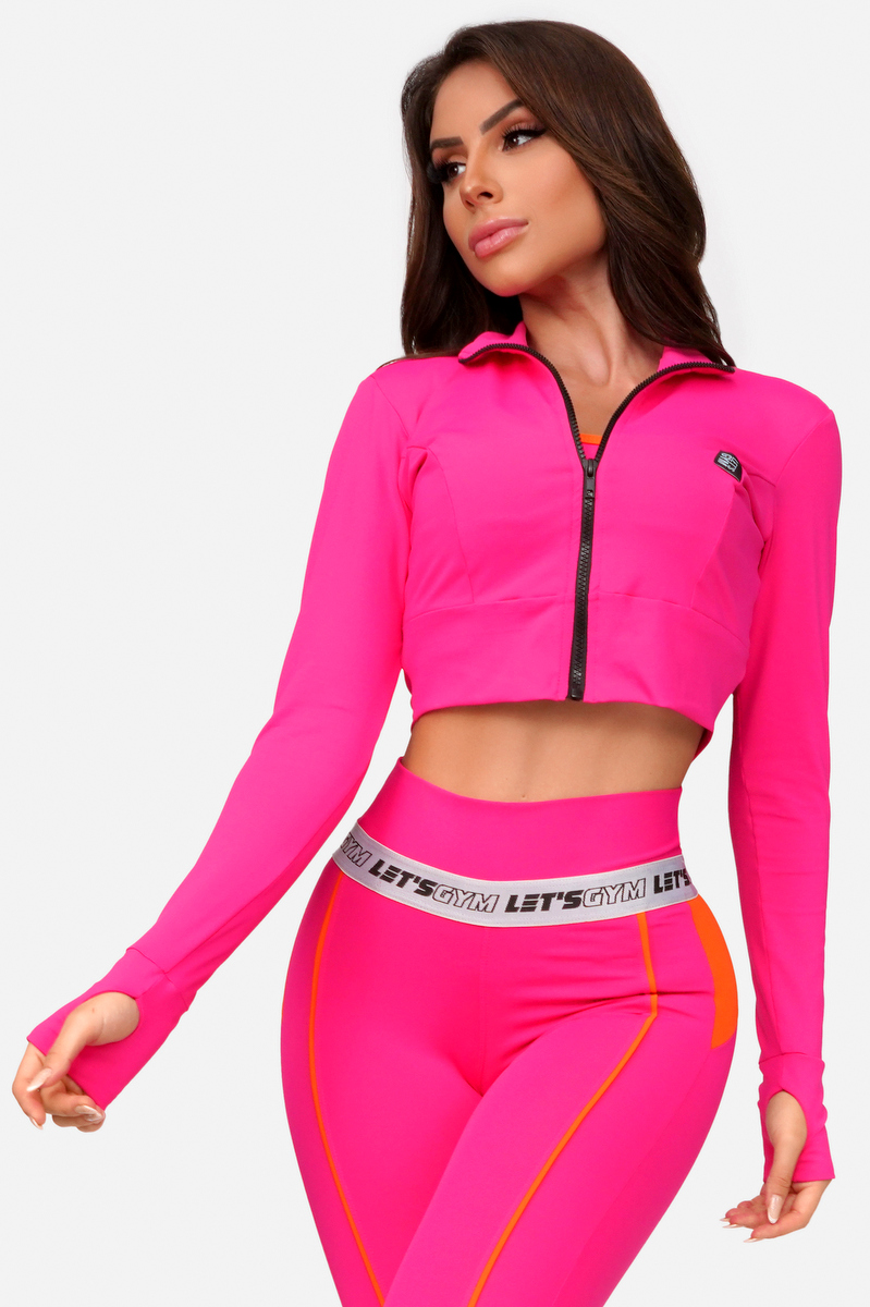 Lets Gym - Jaqueta Cropped Souvenir Rosa - 2011RP