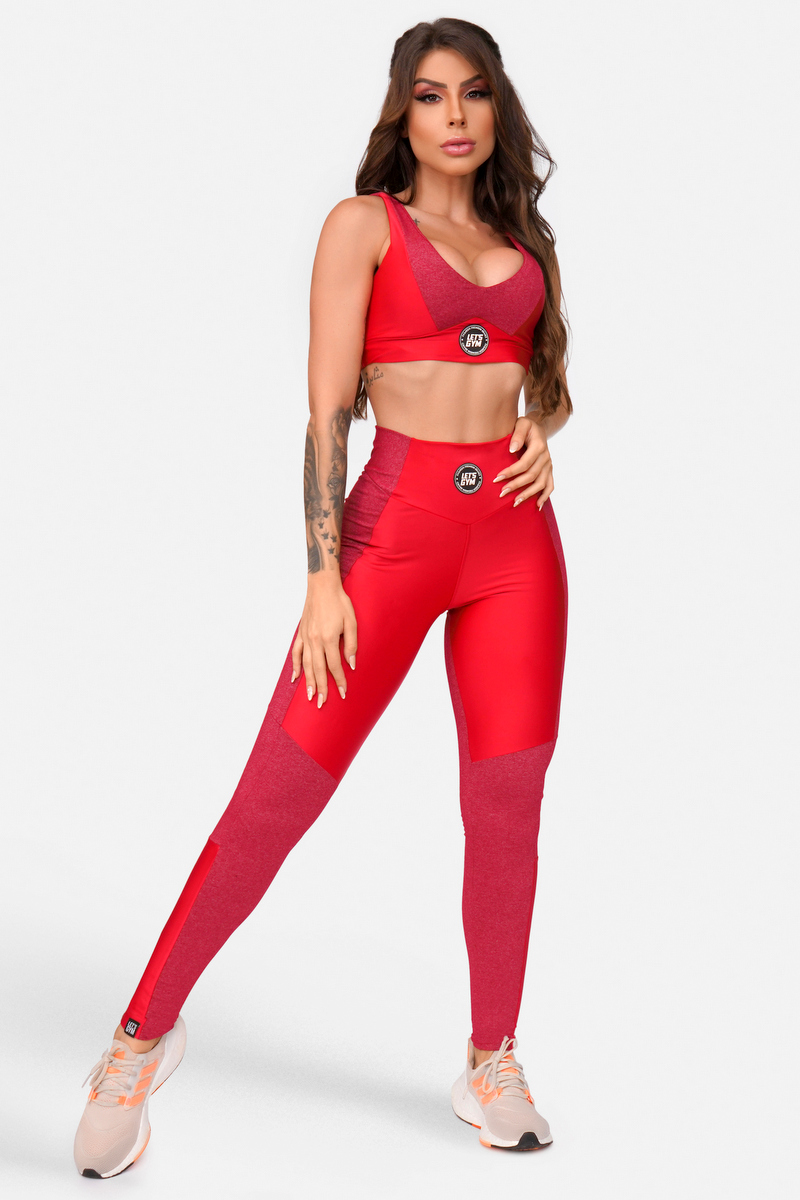 Lets Gym - Legging Secret Vermelho - 2036VM