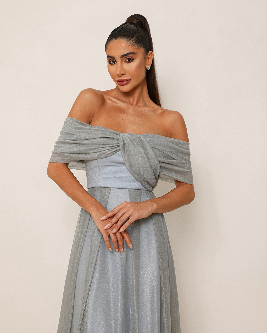 Dot Clothing - Dress Dot Clothing Gray Shoulder to Shoulder - 1885CINZA