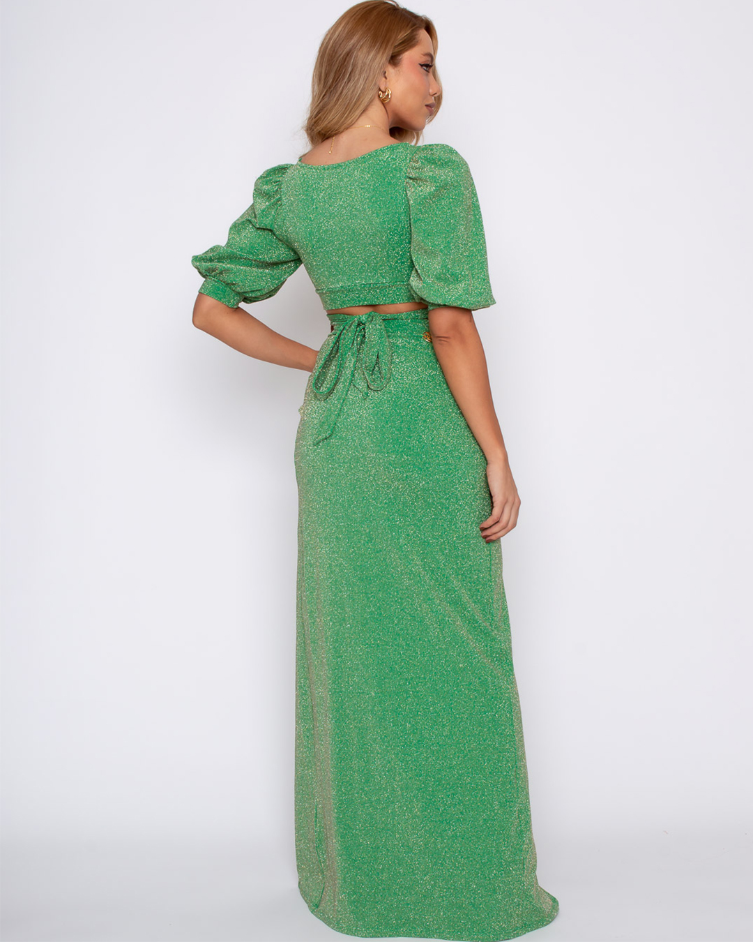 Miss Misses - Skirt Miss Misses Long with Green Lurex Slit - 19024023