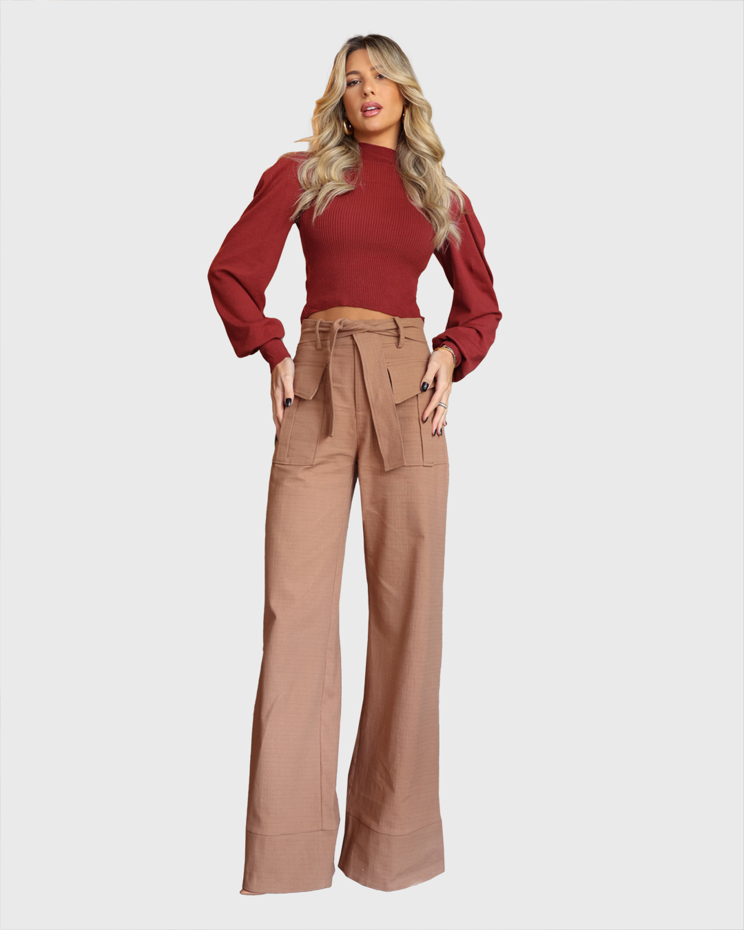 Dot Clothing - Pants Dot Clothing Pantalona with Brown Pocket - 1988MARROM