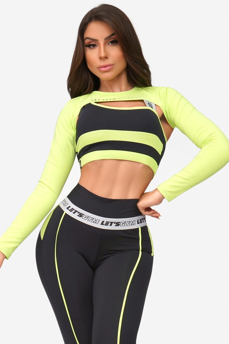 Lets Gym - Cropped Souvenir Verde Neon - 2013VDN