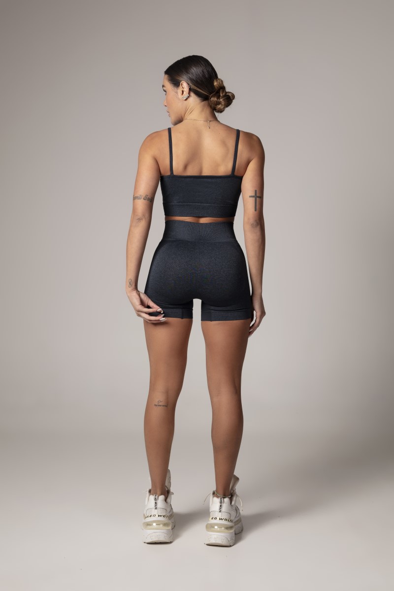 Hipkini - Shorts Lately Seamless Preto Mesclado - 33330198