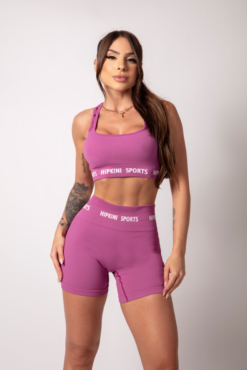 Hipkini - Lately Seamless Grape Ribbed Shorts - 33330016