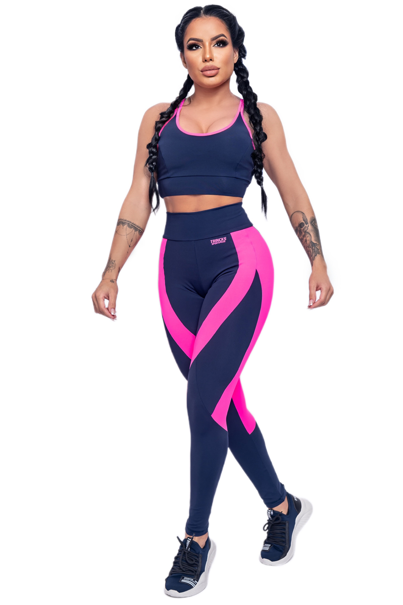 Trincks - Conjunto Calça Legging e Top Life Marinho - 