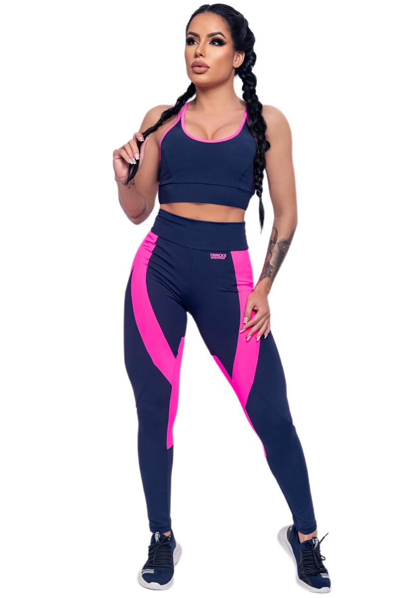 Trincks - Conjunto Calça Legging e Top Life Marinho - 