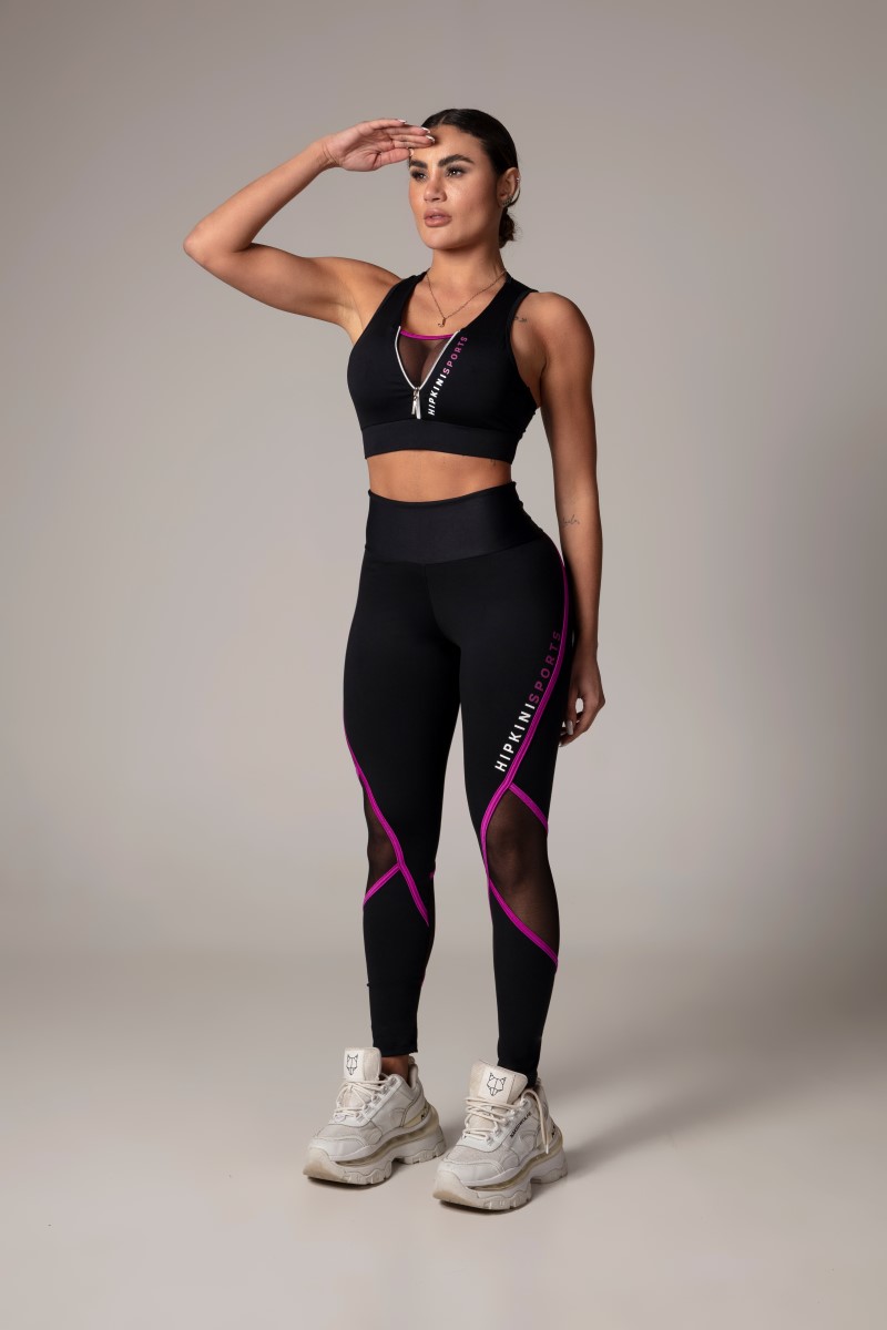 Hipkini - Legging Lately Preta Tela na Lateral - 33330045