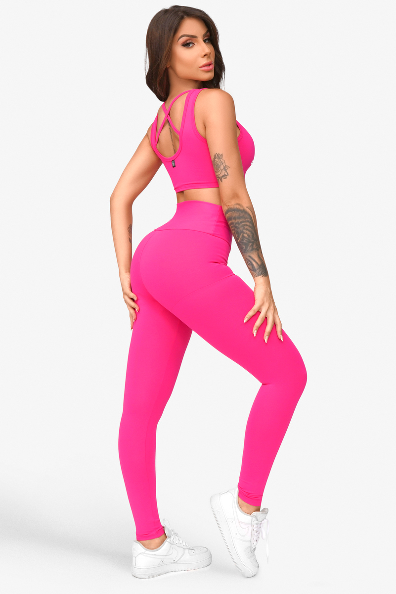 Lets Gym - Pink Basic Mini Leggings - 2031RP