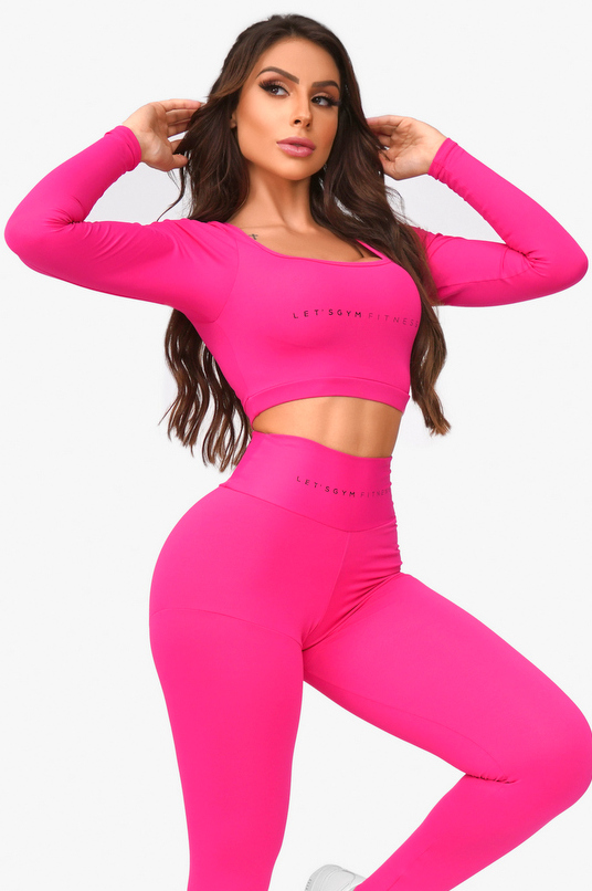 Lets Gym - Cropped Minimo Basic Rosa - 2030RP