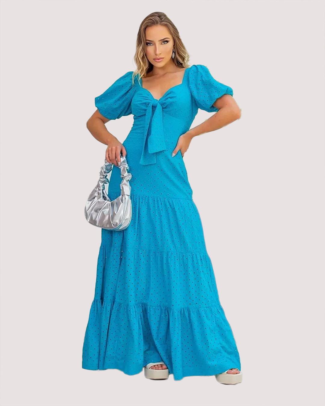 Cashier - Dress Cashier Long Laise Blue - 13557AZUL