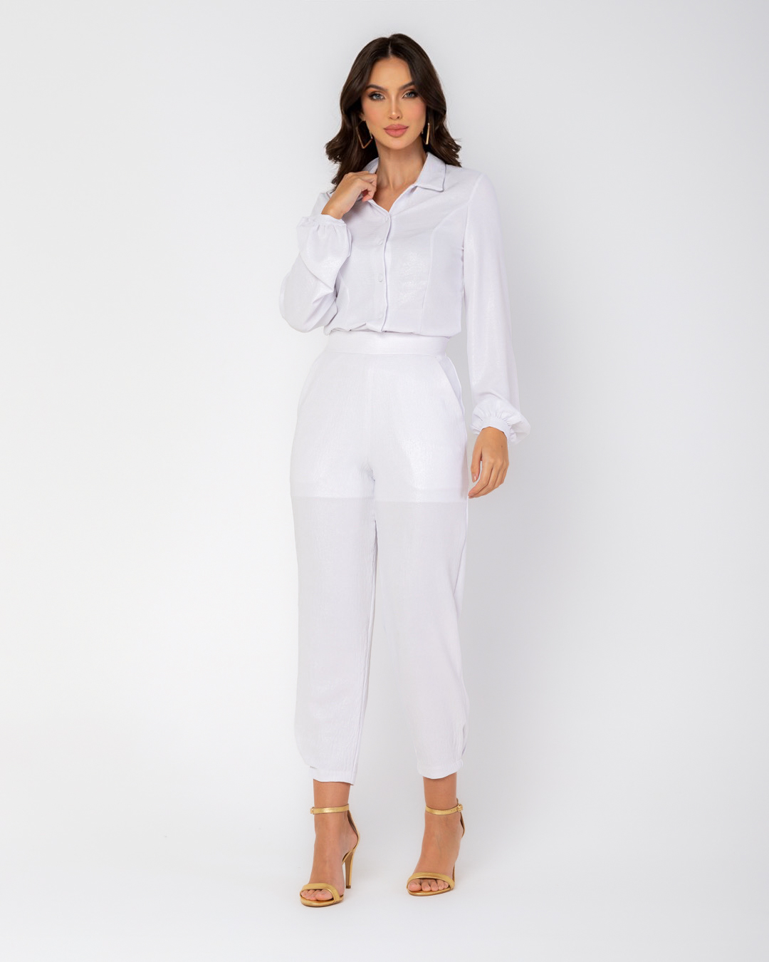 Miss Misses - Miss Misses Lurex Pants With Pockets White - D0002005