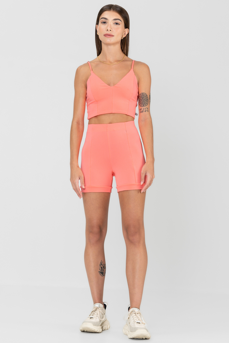 Labellamafia - Conjunto Top e Shorts Must Have Coral Labellamafia - 30536