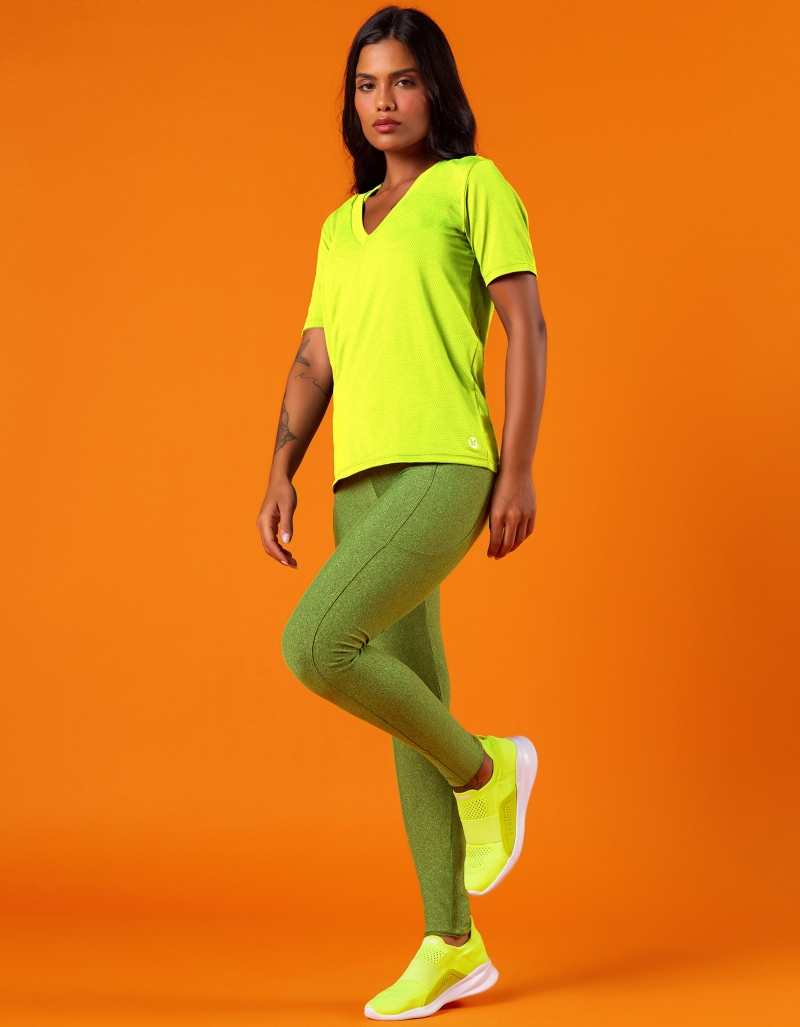 Vestem - Shirt Dry Fit Short Sleeve Shanti Neon Yellow - BMC653.V24.C0009
