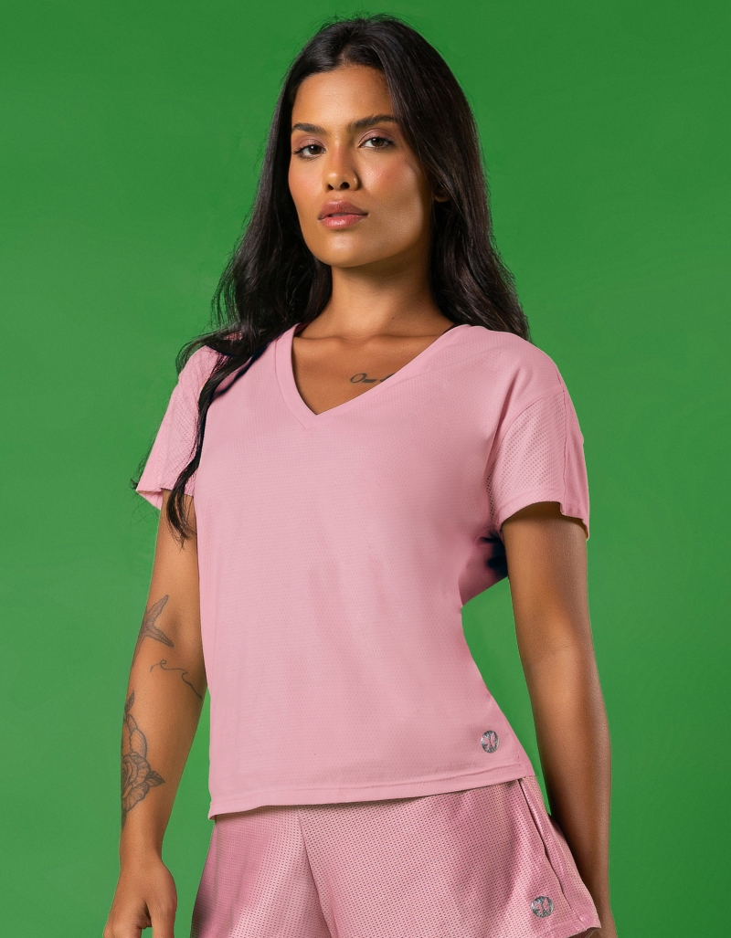 Vestem - Shirt Dry Fit Short Sleeve Cream pink Callas - BMC663.V24.C0281
