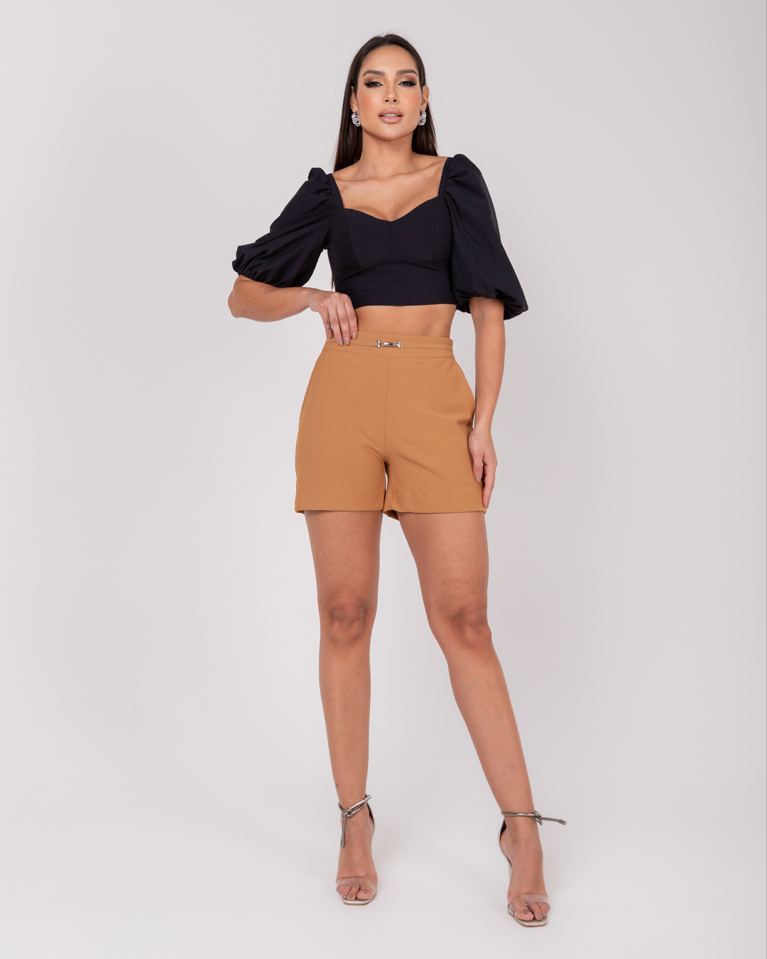 Miss Misses - Short Miss Misses With Caramel Metal Detail - 54071134