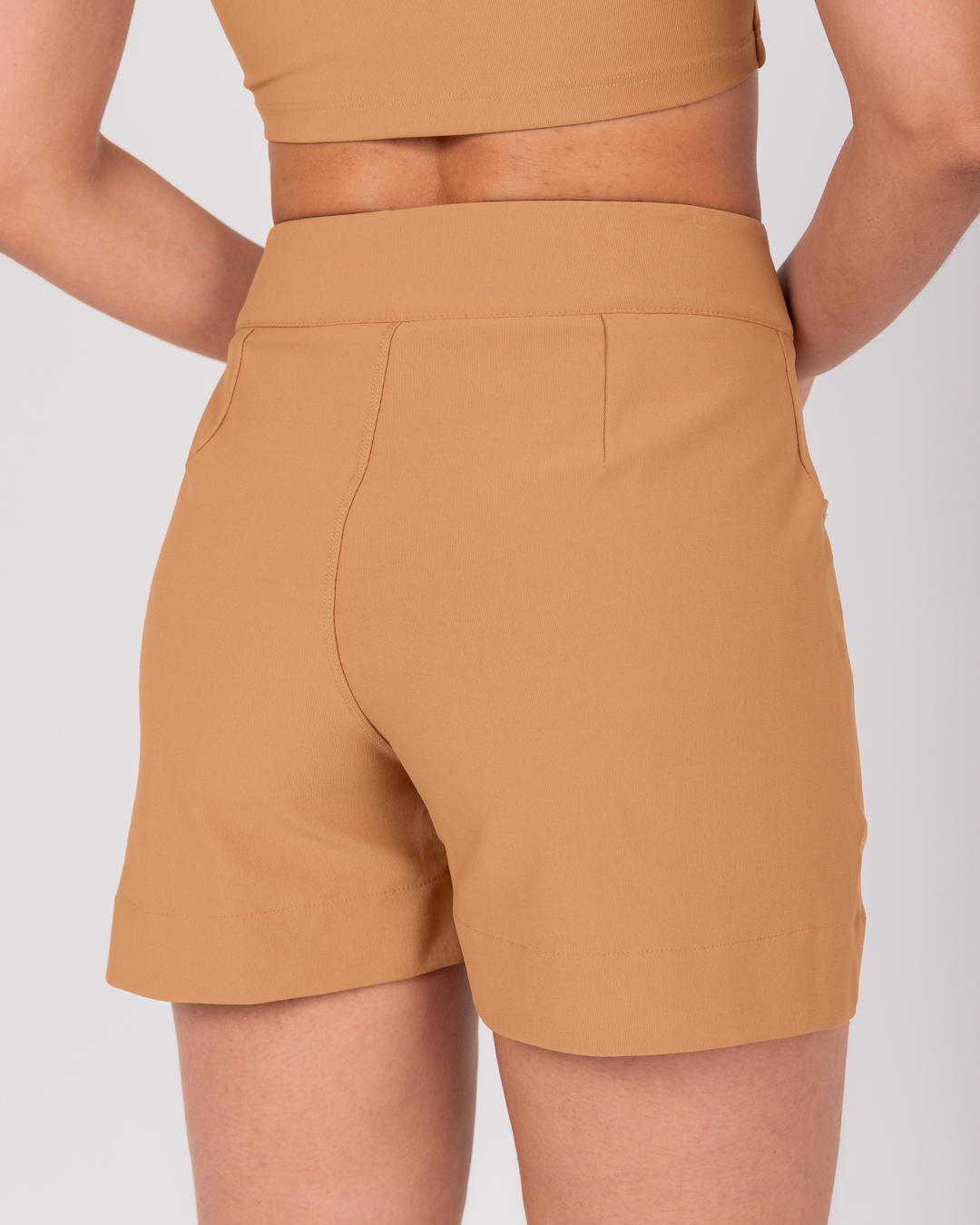 Miss Misses - Short Miss Misses With Pocket and Caramel Button - 54048134