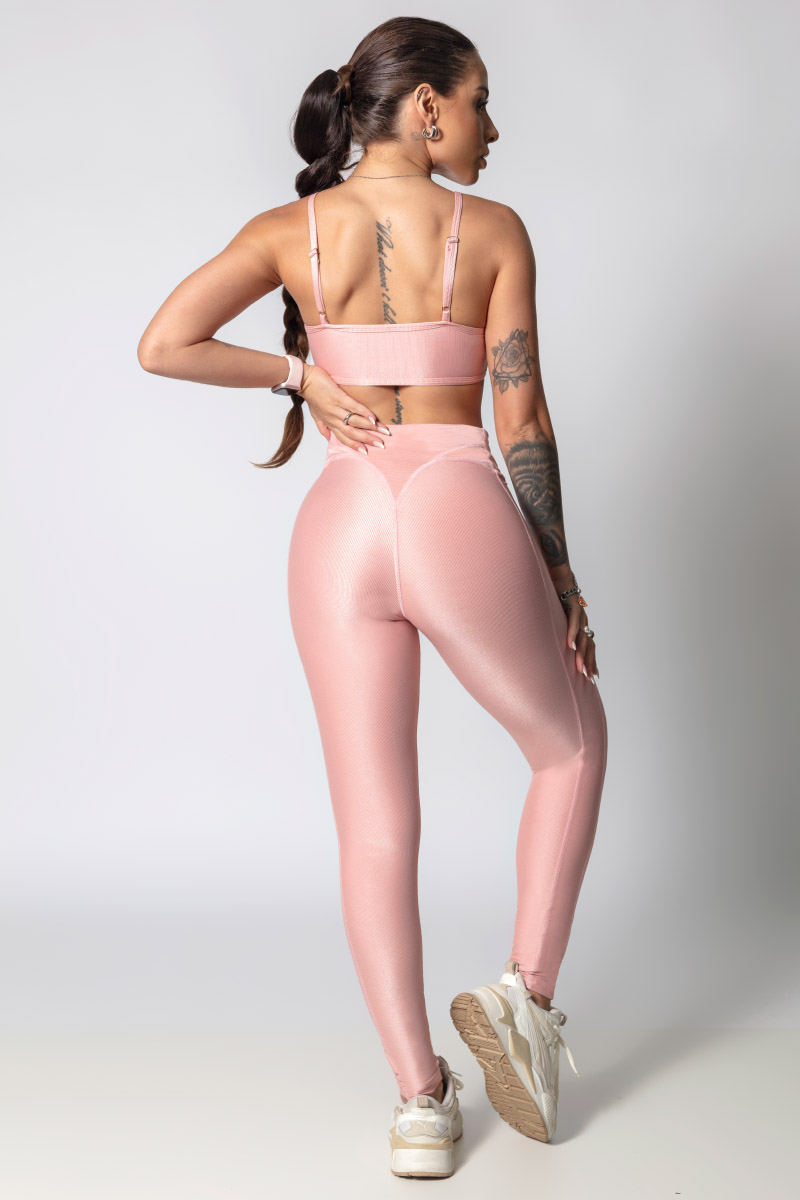 Hipkini - Corrugated Pink Athletic Leggings - 33330135