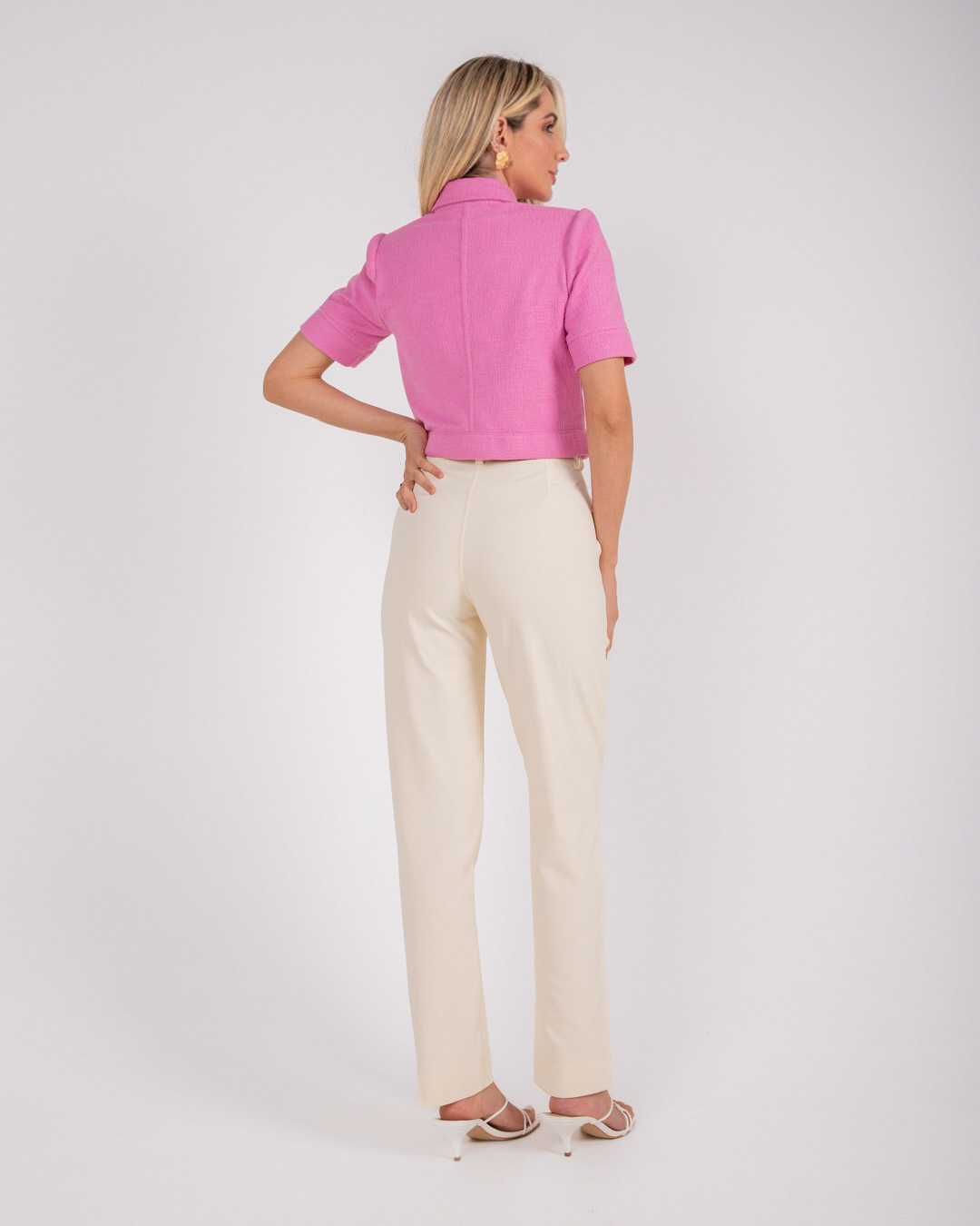 Miss Misses - Pants Miss Misses Detail Lapel Front Off White - 54061030