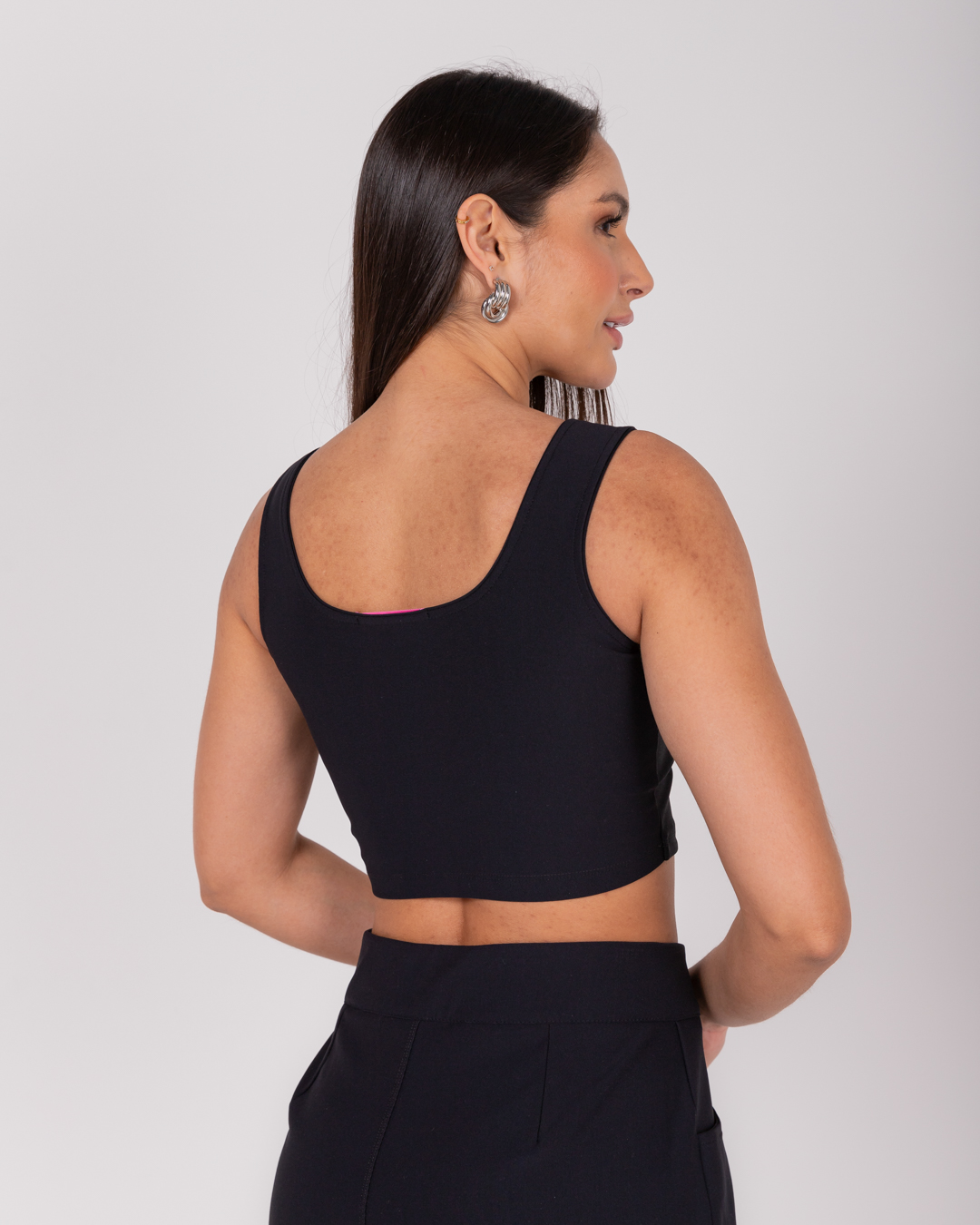 Miss Misses - Cropped Miss Misses Com Ziper Frente Preto - 54049001