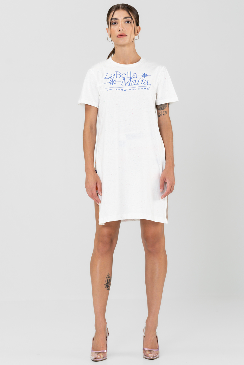 Labellamafia - Touch Off White Mesh T-Shirt Labellamafia - 30060