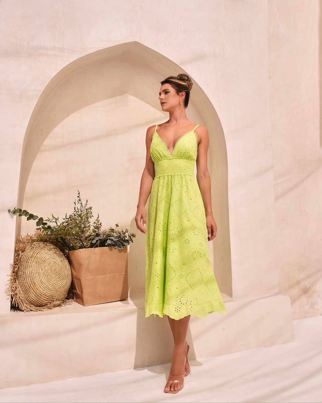 Dot Clothing - Dress Dot Clothing Midi Laise Lima - 1894VERDE