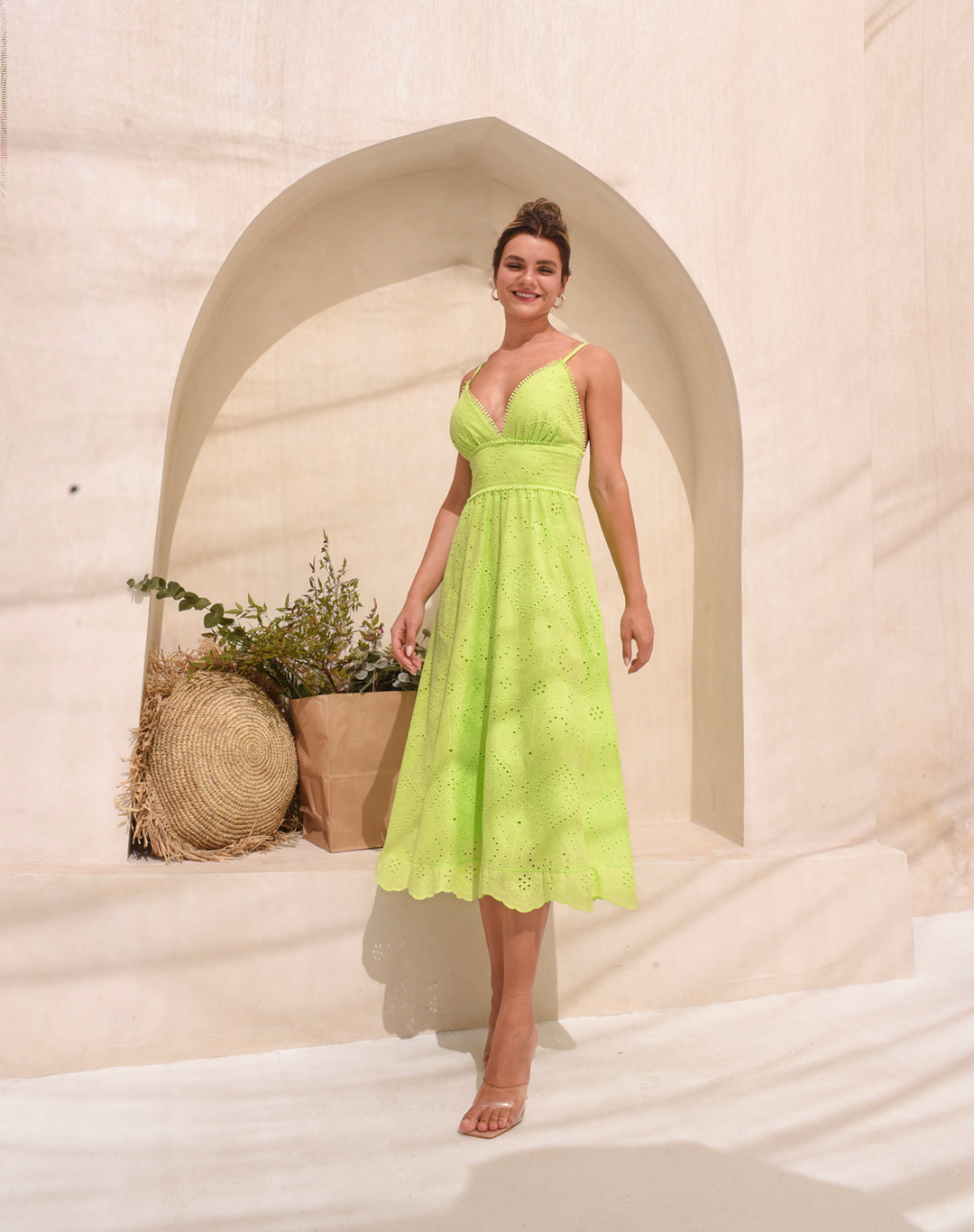 Dot Clothing - Dress Dot Clothing Midi Laise Lima - 1894VERDE