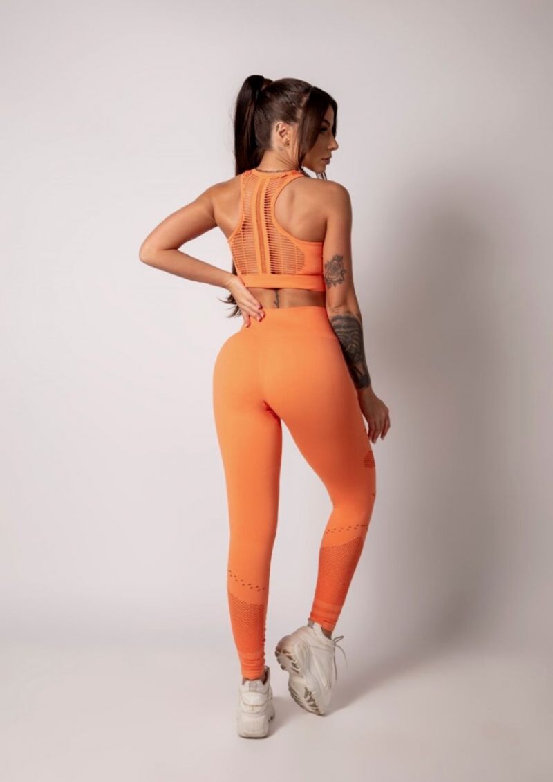 Hipkini - Orange Seamless Athletic Leggings - 3330099