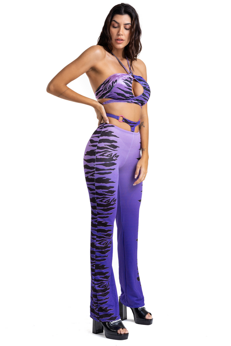 Labellamafia - Labellamafia Printed Excentric Pants - 26808