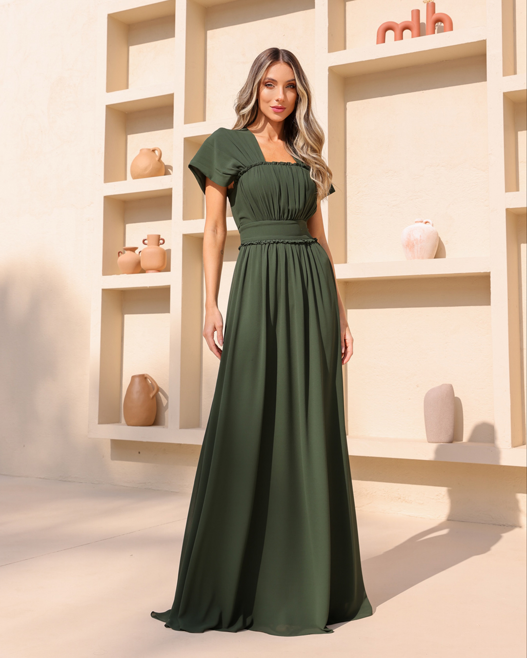 Dot Clothing - Vestido Dot Clothing Ombro a Ombro Verde - 2044VERDE