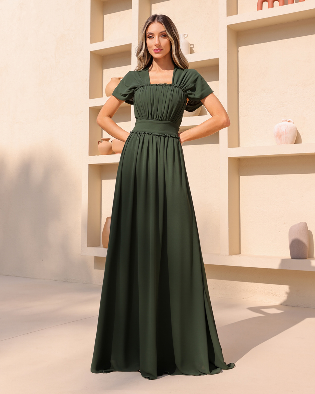 Dot Clothing - Vestido Dot Clothing Ombro a Ombro Verde - 2044VERDE