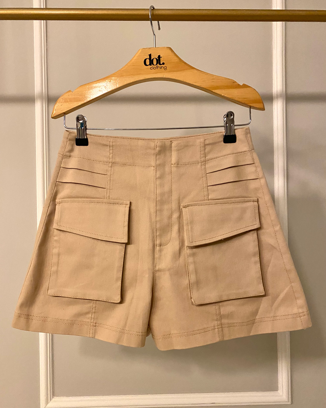 Dot Clothing - Dot Clothing Pockets Beige Shorts - 2058BEGE