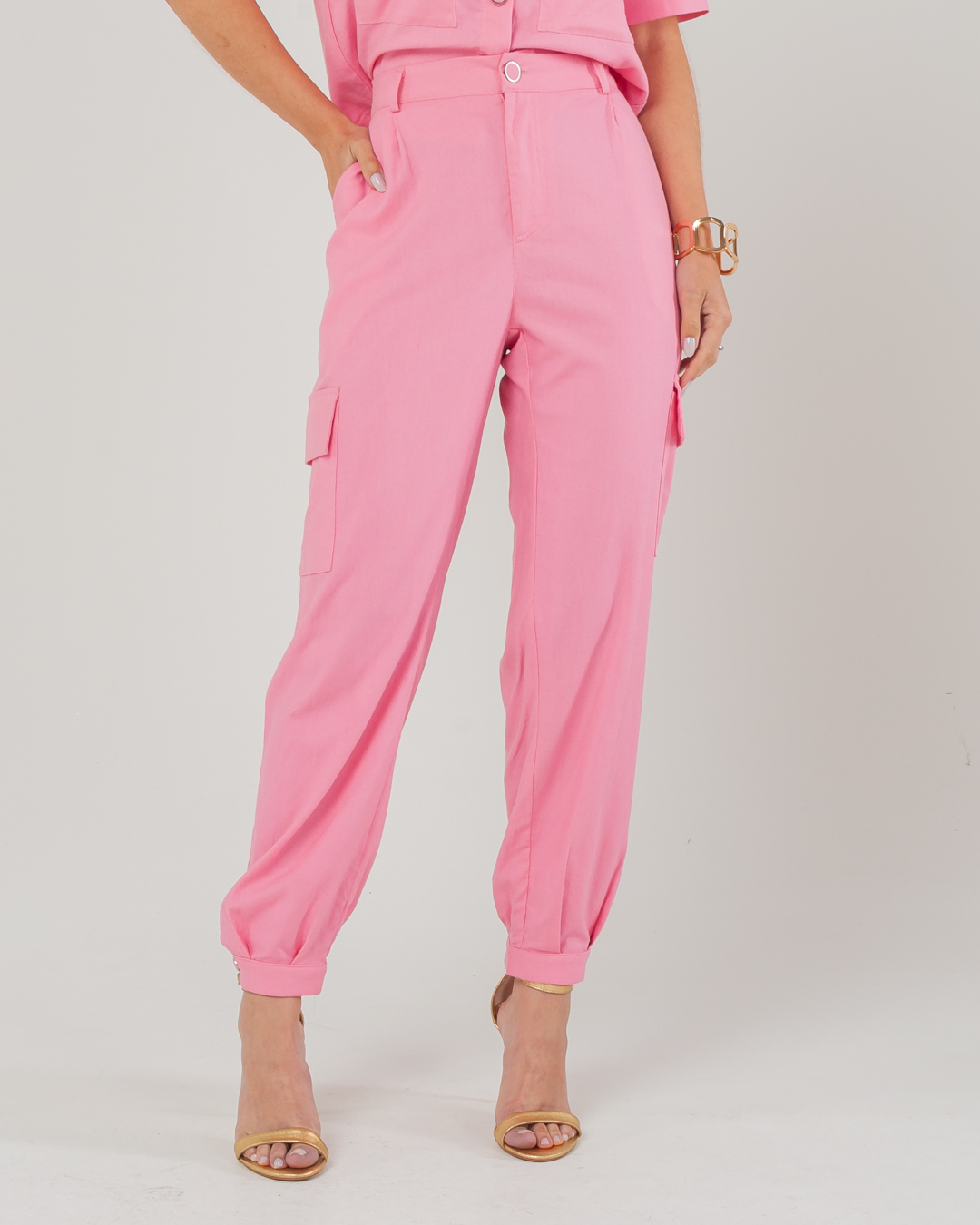 Miss Misses - Miss Misses Pants With Side Pockets Pink - 54080060