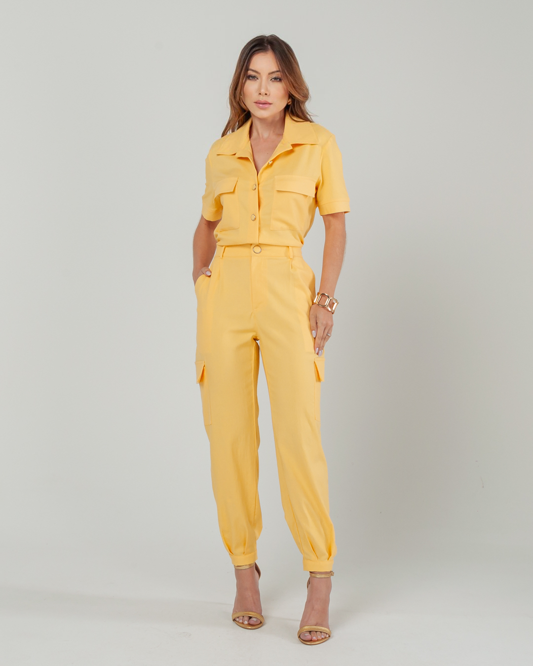 Miss Misses - Miss Misses Pants With Side Pockets Yellow - 54080003
