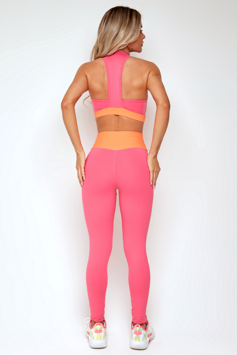 Lets Gym - Action Pink Barbie Leggings - 2107RB