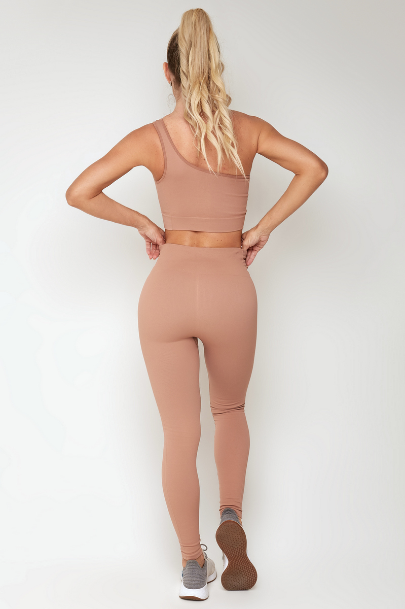 Lets Gym - Nude Seamless Ribbed Leggings - 2153ND