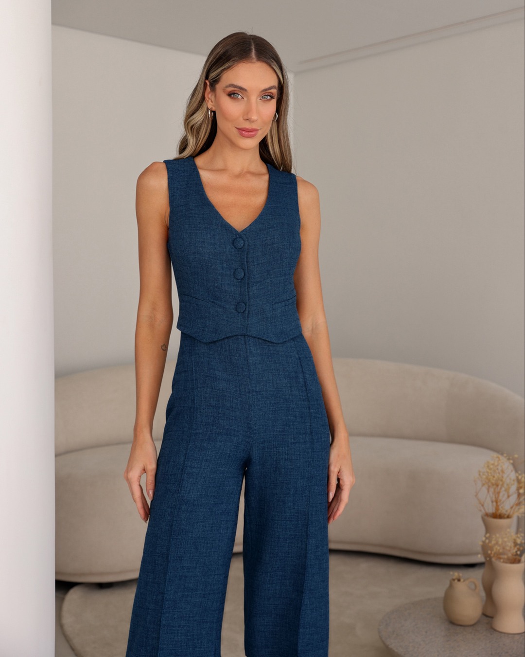 Dot Clothing - Jumpsuit Dot Clothing Vest Blue - 2043AZUL